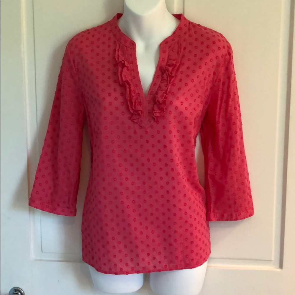 Hot Pink Cotton Clip Dot Tunic Small Talbots